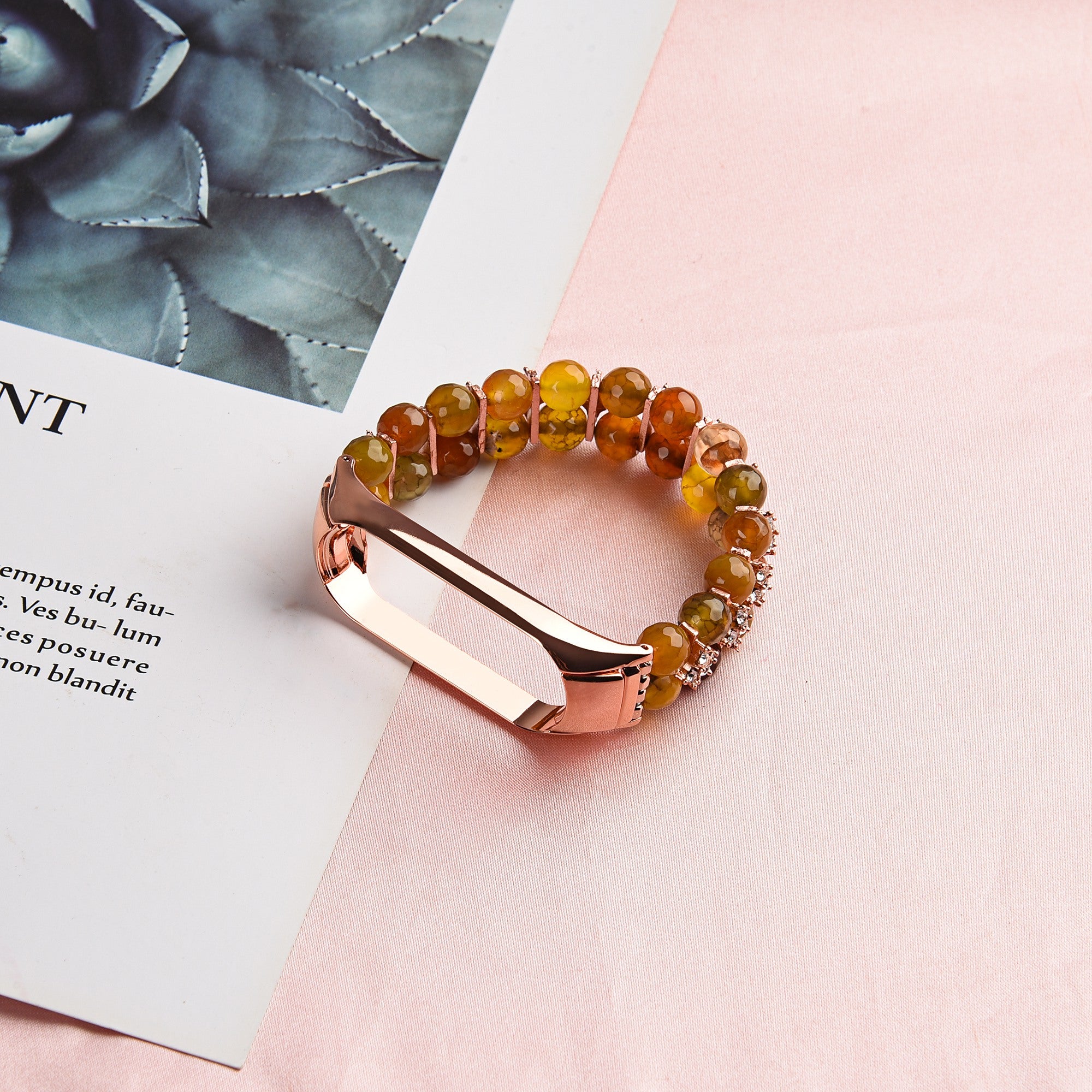 For Xiaomi Mi Band 5 6 Dragon Vein Agate Beads Bracelet Watch Band Replacement Wrist Strap For Xiaomi Mi Band 5 6 Dragon Vein Agate Beads Bracelet Watch Band Replacement Wrist Strap